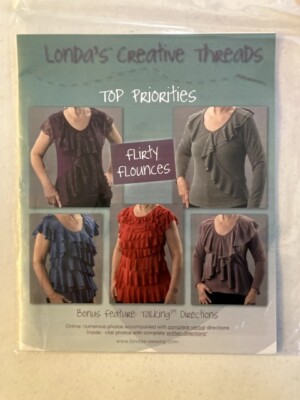 Londa's Creative Threads sewing pattern ''Flirty Flounces'' women's top all sizes