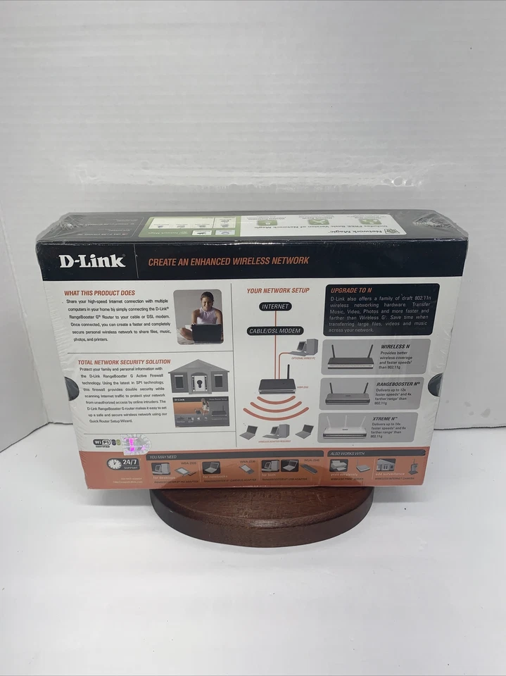  D-Link WBR-2310 108 Mbps 4-Port 10/100 Wireless G Router NEW Factory Sealed ! - Image 3 of 4