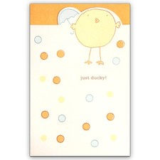 Cute NEW BABY CONGRATULATIONS Card, Orange Little Ducky by American Greetings +✉