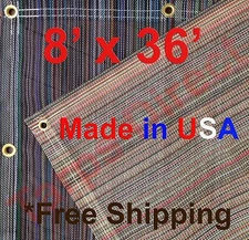 8' x 36' Vinyl Coated Mesh Tarp  10 oz Dump Truck Fence Cover Landscape Trailer