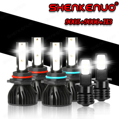 6PCS LED Headlights Fog Light Bulbs Kits 6000K White For Chevy Tahoe 1995-2000