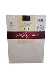 Hanes Pantyhose Plus Silky Sheer Barely Black Size 1 Plus 00P17 New