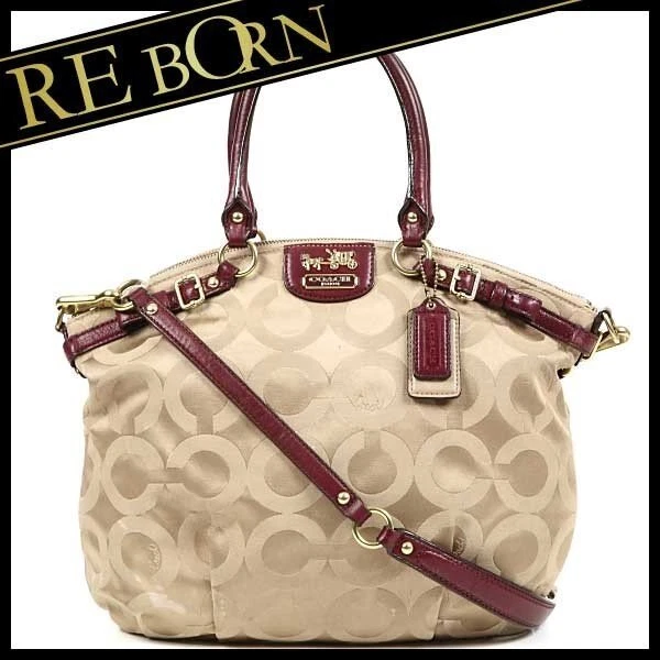 Auth COACH Coach Tote Bag Outlet Madison Op Art Satchel 2WAY Shoulder 18649