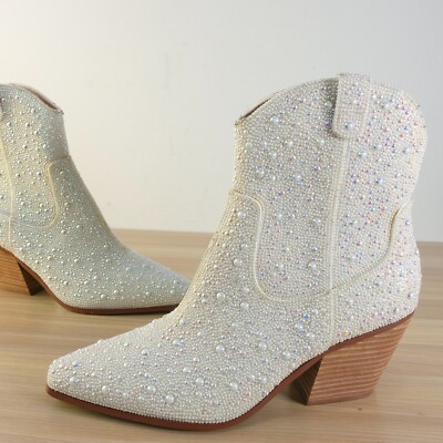 White Western Boots Betsey Johnson Shoes Womens Bootie