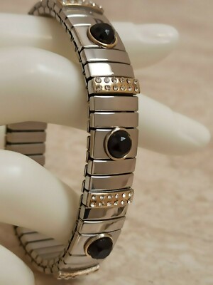 Jet Black Jewelry Statement Bracelet Swarovski Diamond bangle bracelet 2ct Hmade