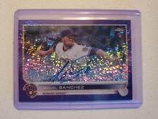 MIGUEL SANCHEZ 2022 TOPPS CHROME PURPLE SPECKLE AUTOGRAPH /299 MILWAUKEE BREWERS