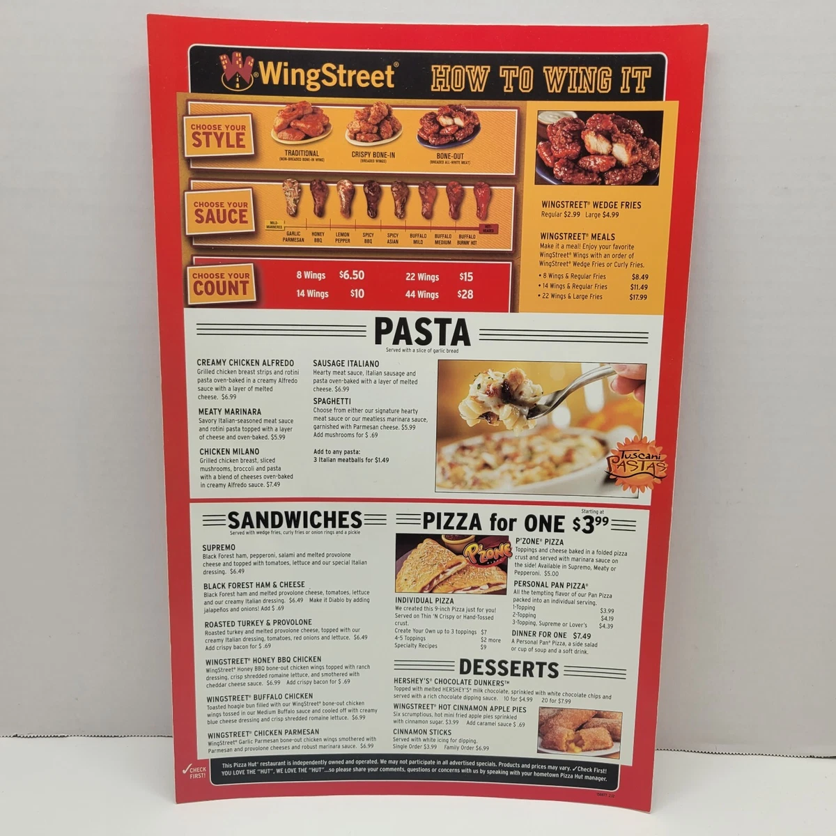 Pizza Hut Menu Pasta Dishes