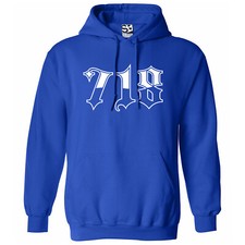 718 Area Code HOODIE Old English New York Brooklyn BKLYN Bronx Logo Sweatshirt