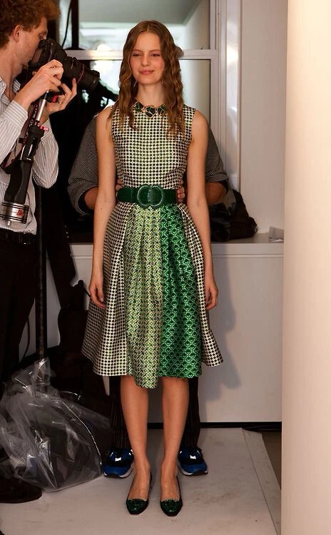oscar de la renta green floral dress Oscar de la Renta main image 0