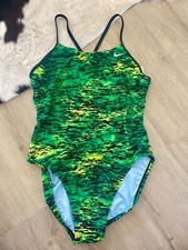 NWT NIKE 36/WMS 10 Yellow  Green One Piece Swimsuit
