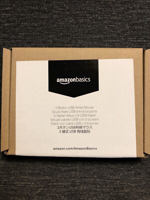 AmazonBasics 3-Button USB Wired Mouse (Black) (BRAND NEW)