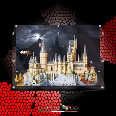 TECA IN PLEXIGLASS ACRILICO-SHOWCASE-PER LEGO 76419-CASTELLO E