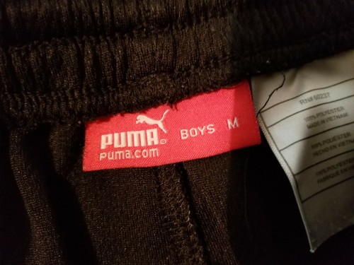Boys Puma Pants M Medium Black Athletic Gym Workout - Picture 7 of 9