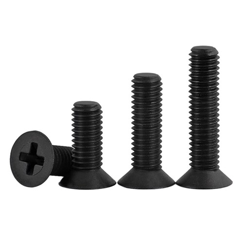 Phillips Countersunk Screws Black Nylon Flat Head Machine Bolts Metric M2.5 - M8 - Picture 10 of 11
