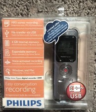 RARE New Philips Voice Tracer Digital Recorder 2000 NIB 4GB Memory 2013 🌟 