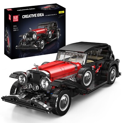 Mould King 10114 Retro Auto Oldtimer Rot Schwarz Classic Klemmbaustein Spielzeug