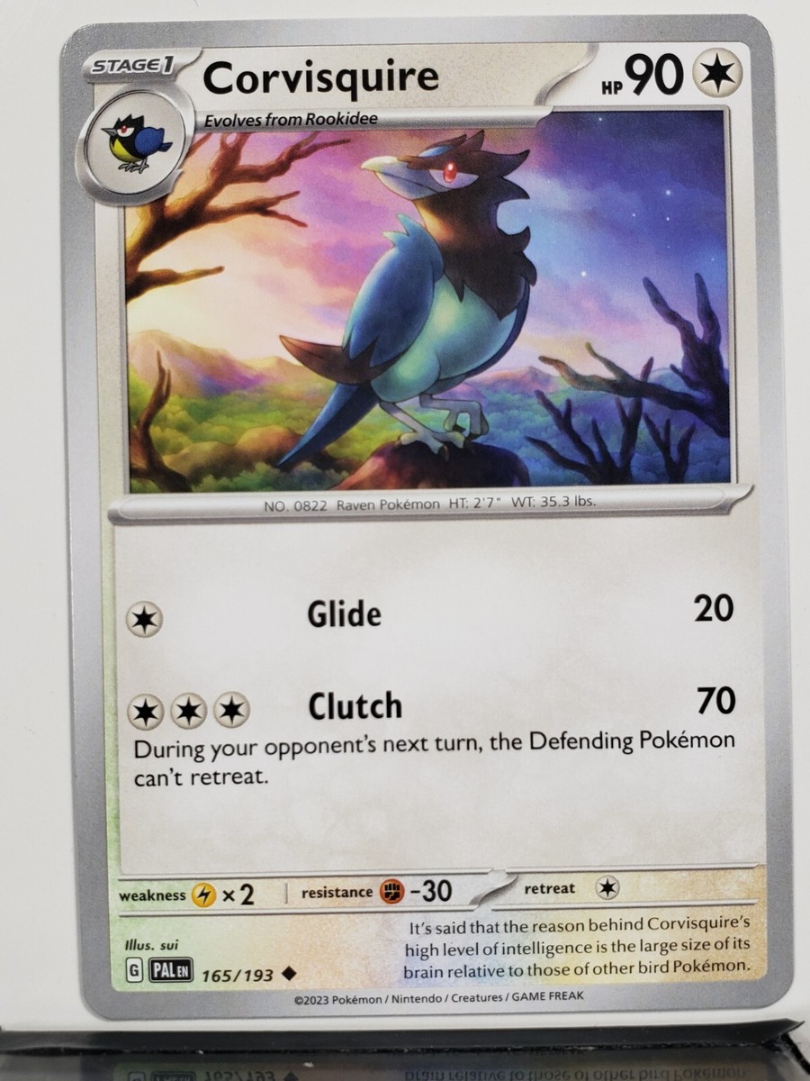 Corvisquire 165/193 NM / M - Paldea Evolved Pokemon Card - Sui Art