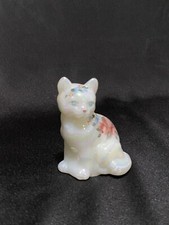 Fenton Sitting Cat Roses  Heart Figurine Hand Painted  Signed