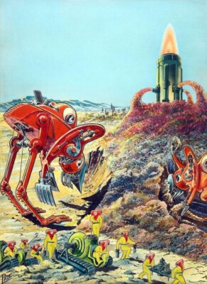 Space Mining [Pulp Sci-Fi] : Frank R. Paul  1931   Art Print Retro Robots Rocket