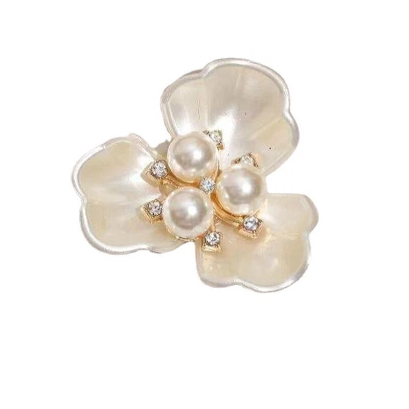 Pearl Flower-shaped Buttons Decorative Rhinestone Buttons Crystal 10PCS DIY New - Image 4 of 4