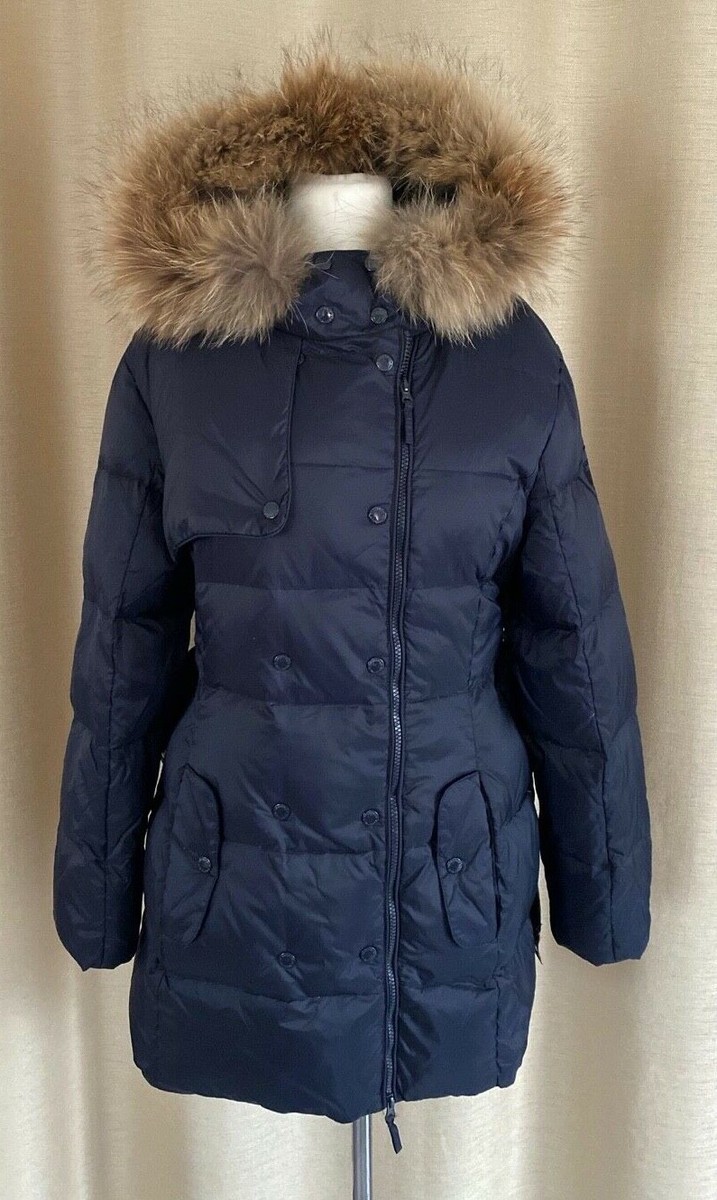 Daunenjacke Blauer Pelzkragen Blauer Jacke Fell Jacke Fell Kapuze