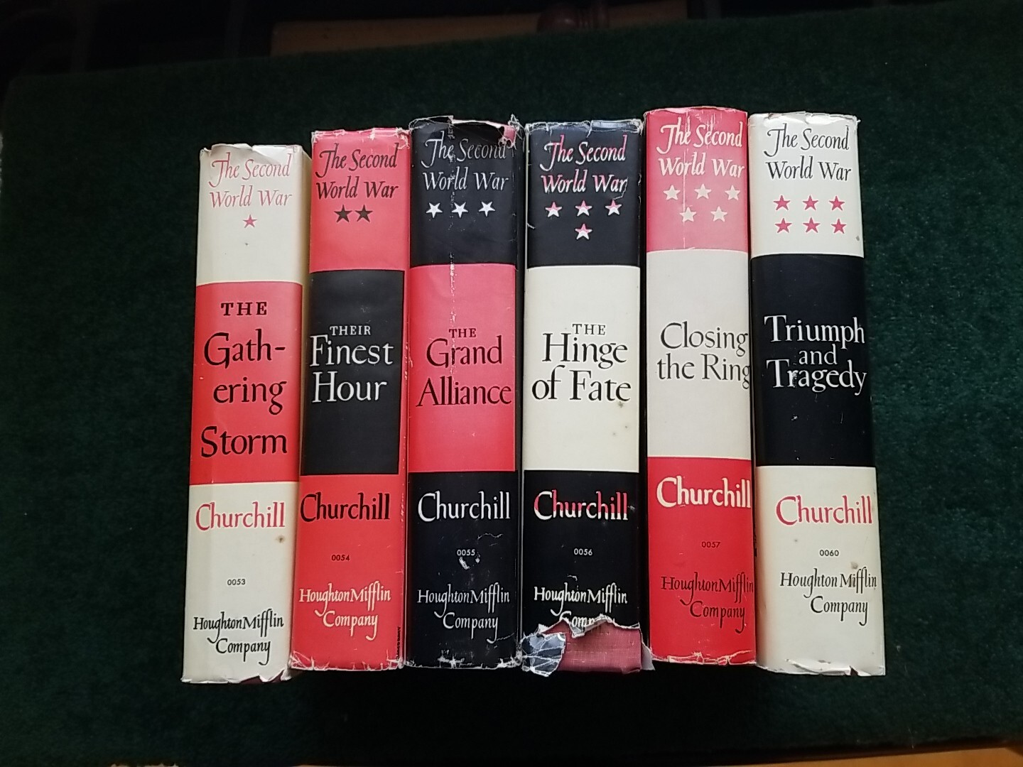 1948-53 Winston Churchill THE SECOND WORLD WAR 6-Vol History Books w/Dust Covers