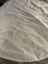 44  Round Cream Colored Eyelet Tablecloth Cot...