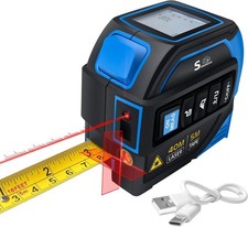 4-in-1 Laser Tape Measure with Level Crosshairs |130ft/40m Blue 