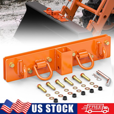 #ad Bolt On Compact Tractor Bucket Grab Hooks with 2quot; Receiver and Back Steel Plate $49.99