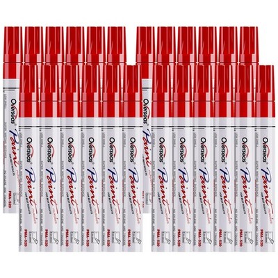Red Paint Pens Permanent Markers 24 Pcs, Oil Based Paint Markers Set, Quick D...