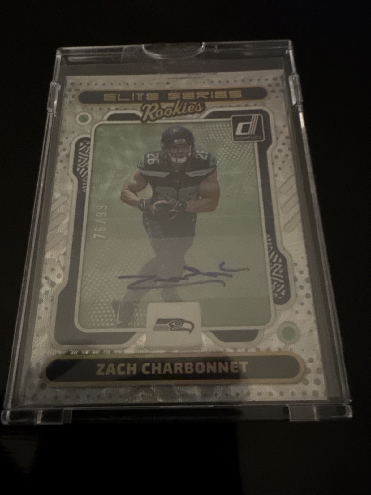 2023 Panini Donruss Zach Charbonnet Elite Series Rookies Auto /99 Seahawks