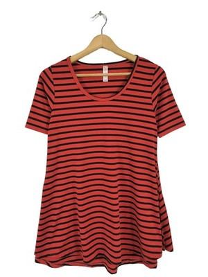 LULAROE Kurzarmkleid Damen Kleid Gr. DE 32 rot Casual-Look