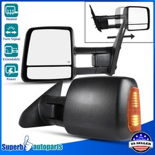 Fit 07-21 Toyota Tundra 08-17 Sequoia Black Power Tow Heat Mirror Signal Light