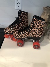 Impala Girl's Quad Roller Skate, Pink With Leopard - Size 6