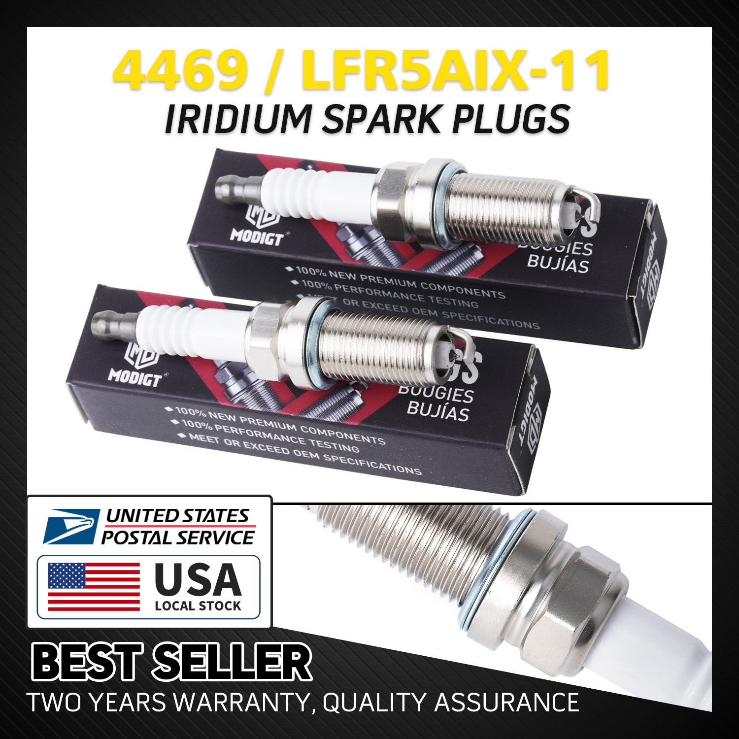 2Pcs Fit For NGK #4469 LFRSAIX-11 OEM Iridium Spark Plugs For Toyota Nissan Ram
