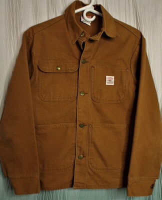 #ad Pointer Brand Canvas Chore Jacket Vintage USA Men#x27;s Size S Tan Cotton $104.99