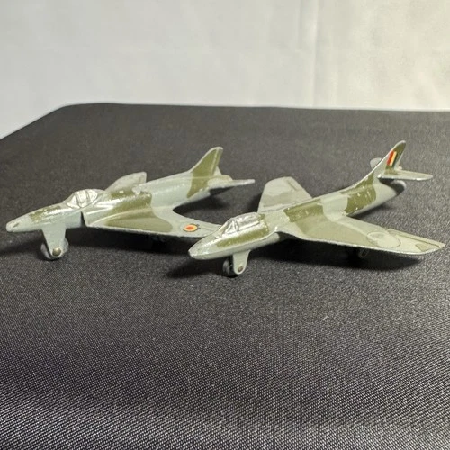Vintage Dinky Meccano England 734 Surf Marine Swift & 736 Hawker Hunter