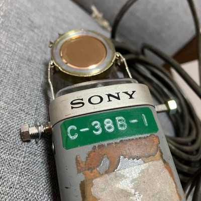 SONY C-38B vintage Condenser Microphone Tested confirmed sound output Metal body