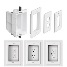 Recessed Outlet Box for Wall Mount TV, Antenna, and Cable TV, Suitable for GF...