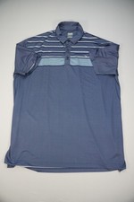 Callaway Men's Large Blue Striped Opti-Dri Golf Polo Shirt, Short Sleeve Casual