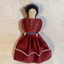 Vintage Homemade Cloth Doll Primitive 10 in tall