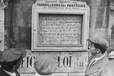 Aviso de huelga publicado en los mataderos de La Villette 18 de enero Pa- 1937 foto