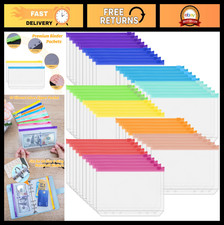 50PCS A6 Binder Pockets Zipper Pouch Folders - Budgeting Envelopes, Money Orga