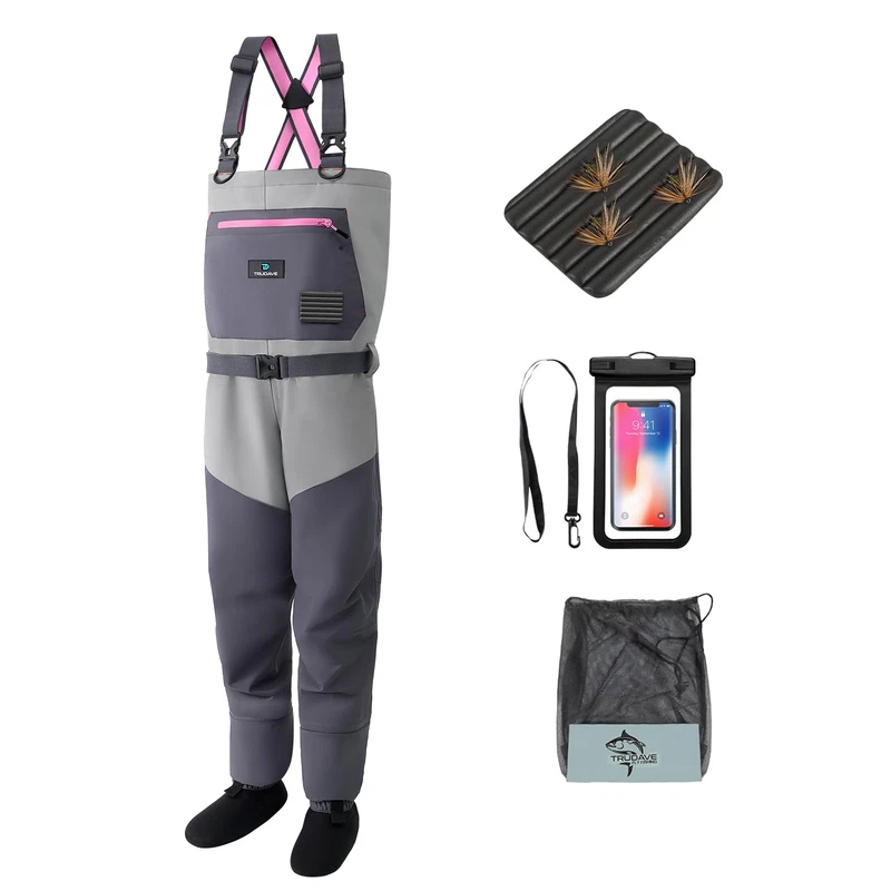 Trudave Womens Fly Fishing Waders Waterproof Chest Waders Neoprene Stockingfoot