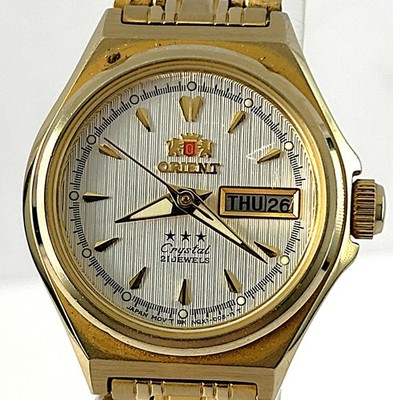Vintage Orient Crystal 21 Jewels Gold Tone Automatic Lady's  Watch NQ1S-NO-A