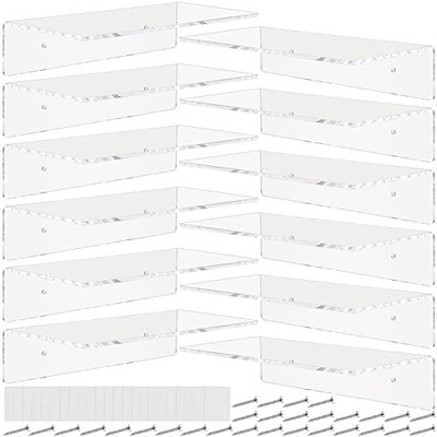 Vinsot 12 Pack Acrylic Floating Shelves 12 Inch Clear Acrylic Shelf Wall Display