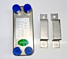 Heat Exchanger 3"x7.5" 12 Plate Brazed 316L SS and Copper 3/4" MPT