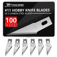 100 Pack Exacto Knife Blades, Hobby & Craft Replacement Blades with Storage Box
