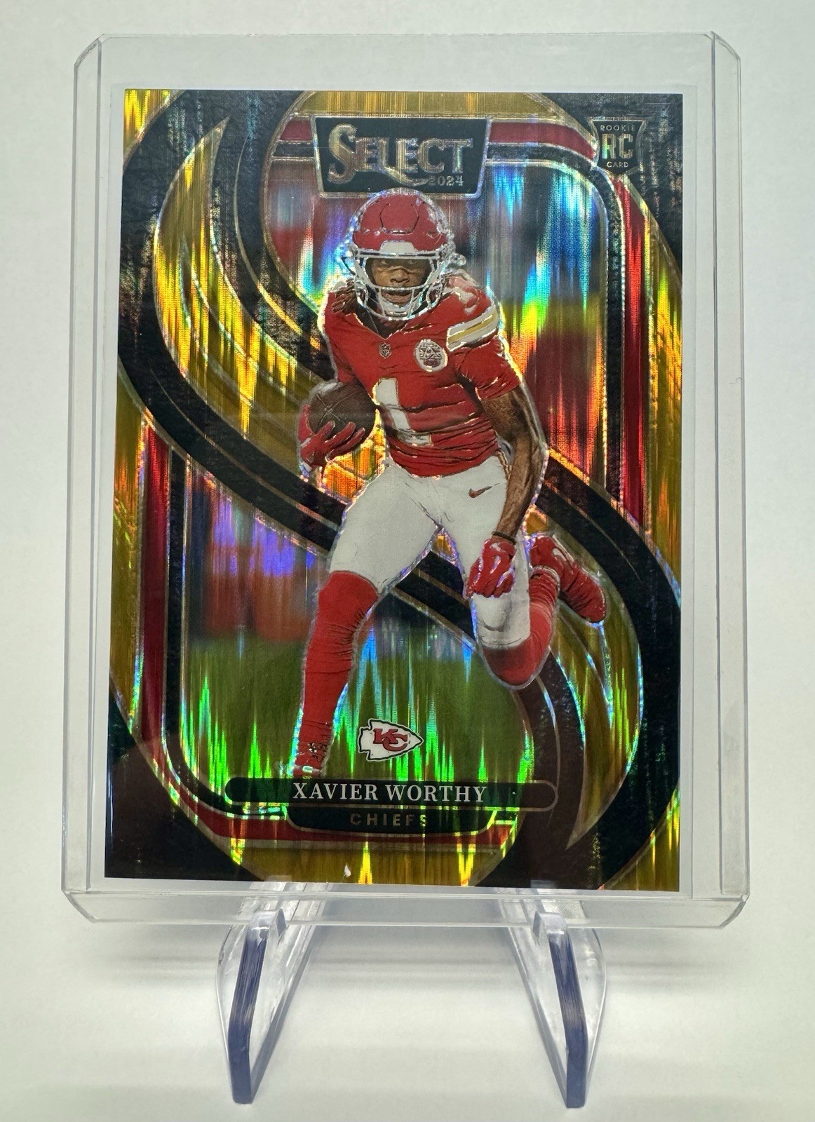 2024 Panini Select Prizm 119 XAVIER WORTHY Premier Level GOLD Shock /10! RC