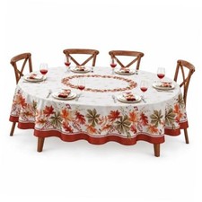 Thanksgiving Elements of Nature Fabric Tablecloth, 60 x 84 Oval 60" x 84" Oval